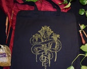 Snake with Lillies Tote Bag