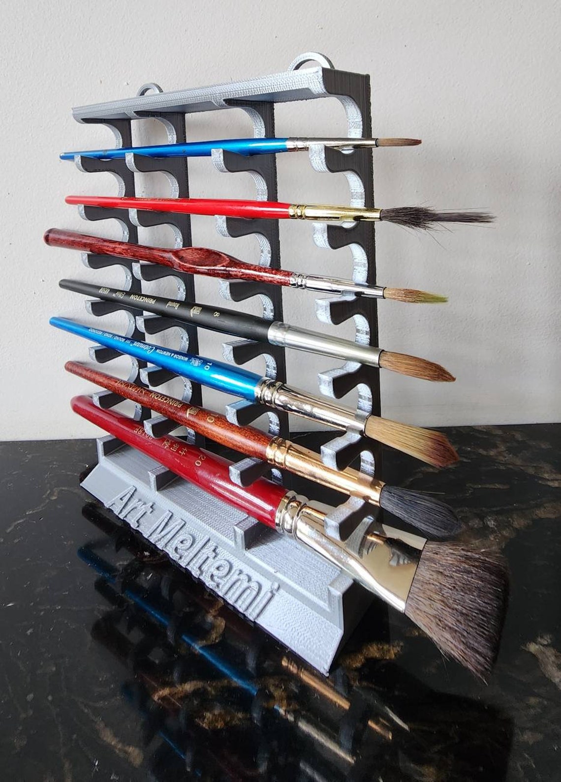 Artists Paint Brush Holder, Horizontal Drying Brush Rack. Perfect Gift. Designed and Made in