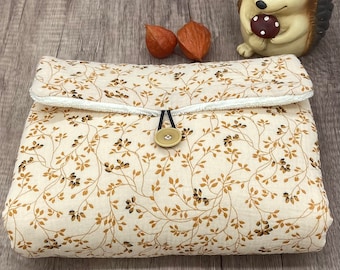 Tapis à langer nomade en coton double gaze  + 2 grandes lingettes assorties + serviette protection en éponge bambou doux. 50 X 70 cm