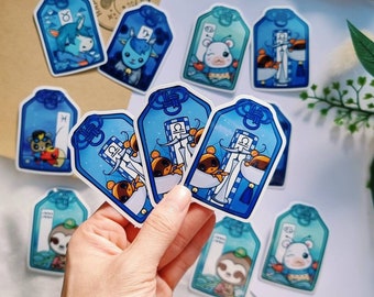 animal crossing vinyl waterproof omamori stickers || set A || die cut flakes || horoscope astrology zodiac