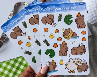 capybara || sticker sheets for planners bujo || cute