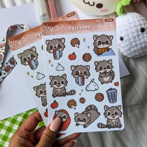 ratons laveurs || feuilles d'autocollants pour agenda bujo || idiot