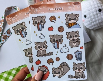 raccoons || sticker sheets for planners bujo || silly