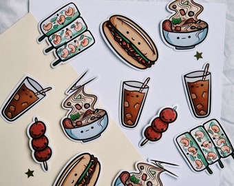 vietnamese food waterproof vinyl stickers || pho