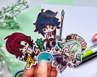 anemo || sucrose xiao heizou || genshin impact x pokemon stickers for planners bujo