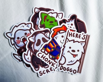 halloween pop culture || dog dressed as horror movie characters