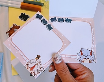 geo || genshin impact memo note pads bujo || itto gorou ningguang