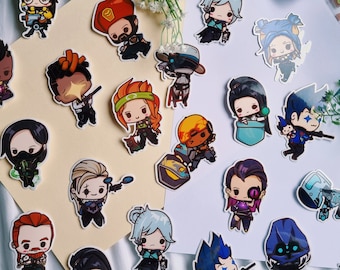 valorant stickers || sage jett viper clove fade