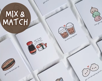 asian food and snacks cards mix-and-match bundles