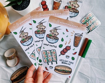 vietnamese food gloss sticker sheet || pho