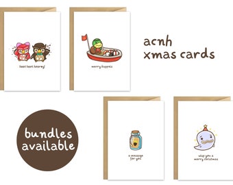 acnh christmas greeting holiday cards || animal crossing new horizons
