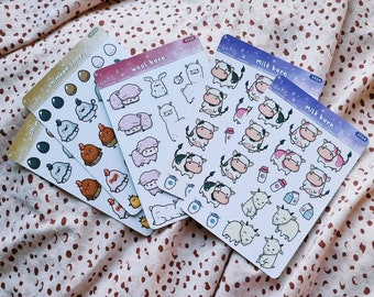 farm animals story of seasons inspired || sticker sheets for planners bujo || harvest moon stardew gaming