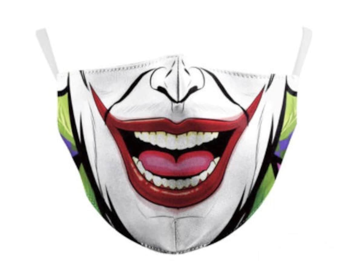 Comic JOKER Face Mask Unisex Adult Washable Reusable Face Etsy Denmark