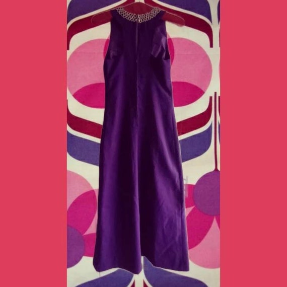 70s purple party dress, mid-century wedding dress… - image 3
