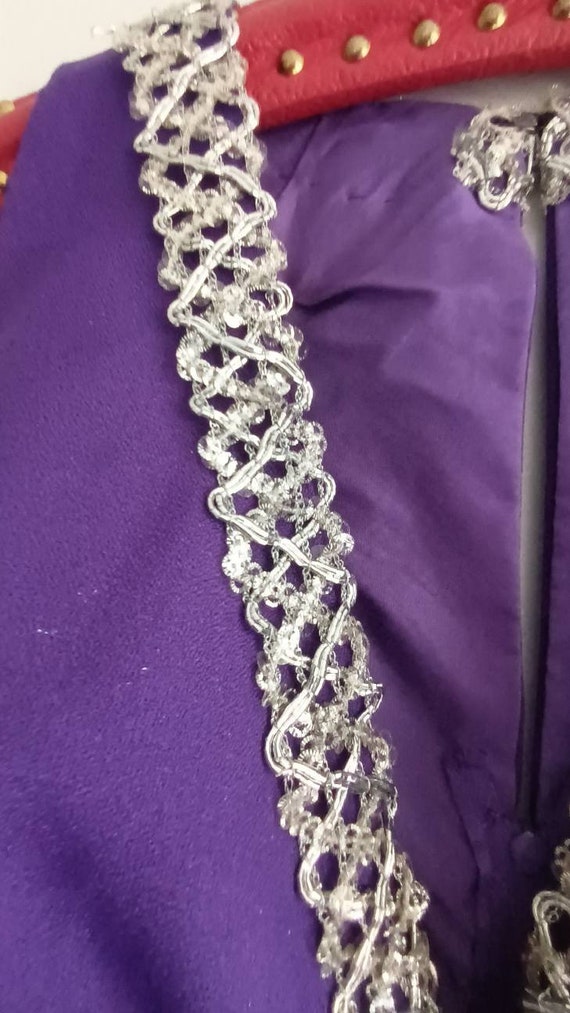 70s purple party dress, mid-century wedding dress… - image 5