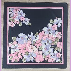 Vintage Floral Scarf: 60s Mod Head Scarf, Made in Italy