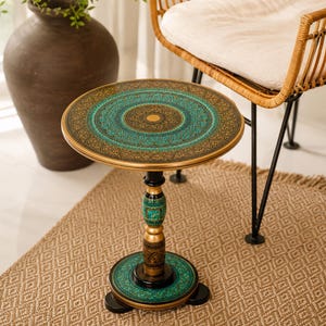 Mesa lateral portátil Boho – Mesa lateral feita à mão para canto de leitura ou entrada – Presente ideal para ela – Mãe ou inauguração de casa