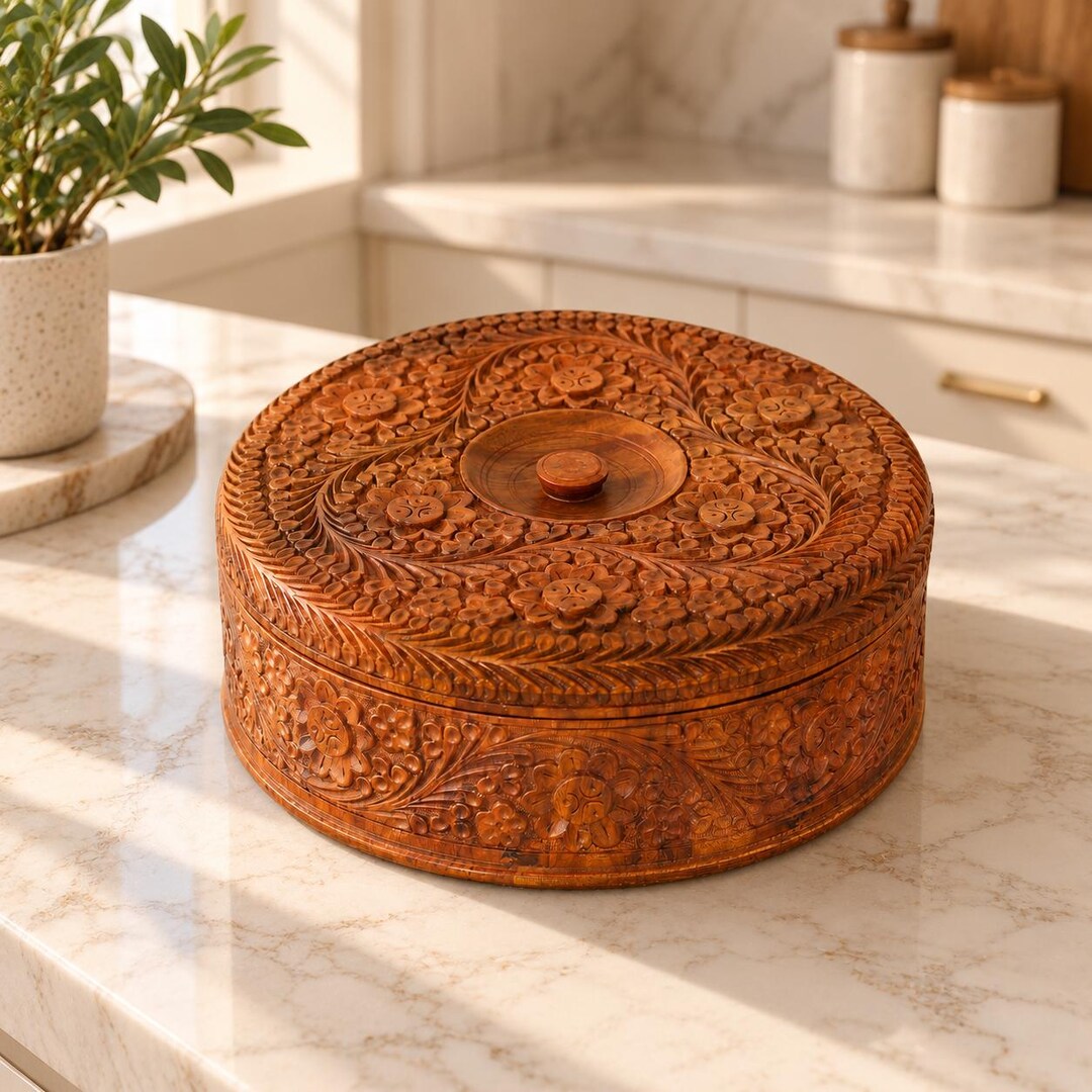 Boîte de rangement artisanale pour fruits secs avec couvercle ...