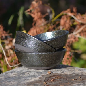 Black ceramic bowls image 1