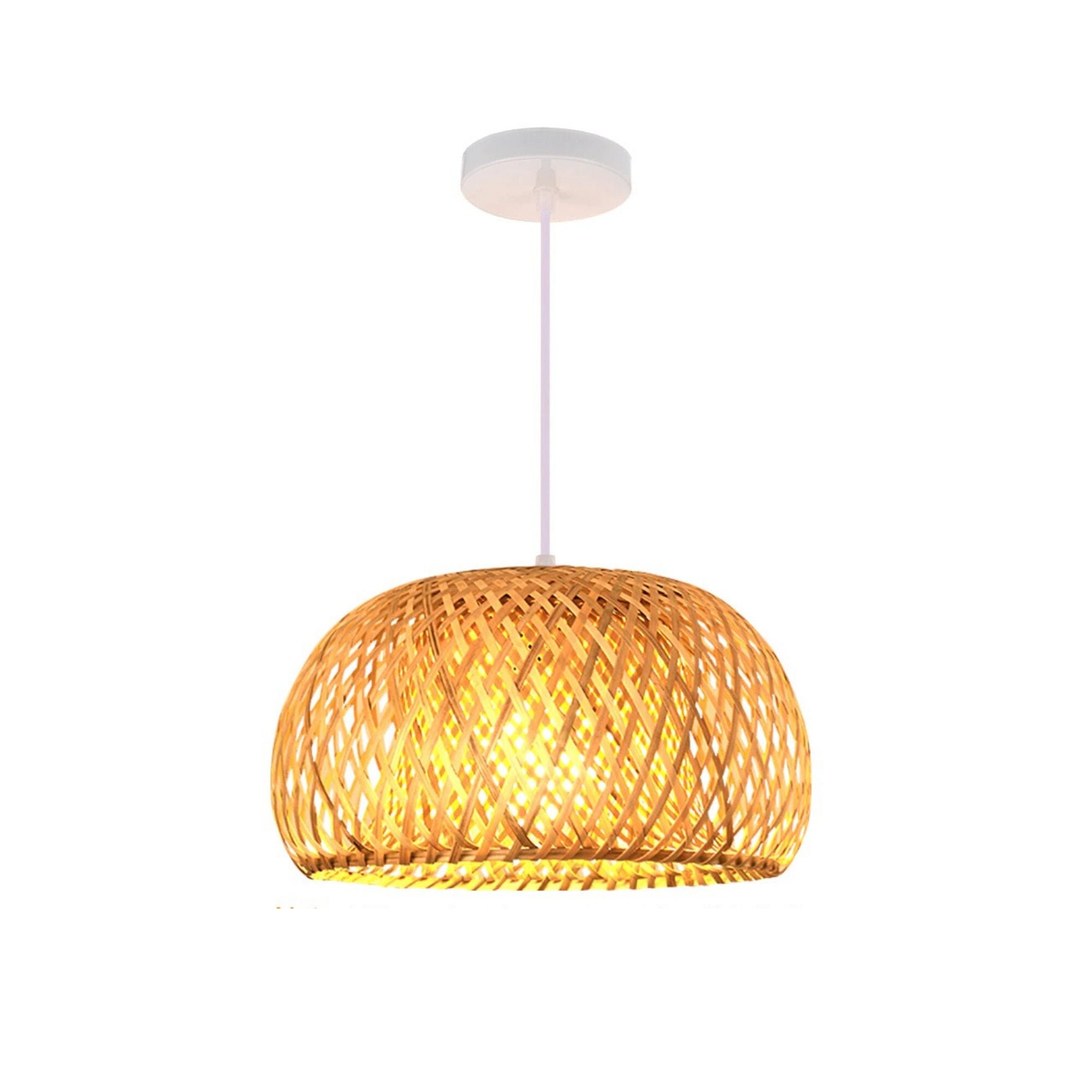 Bamboo Chandelier Lighting Handmade Rattan Lampshade Retro Etsy