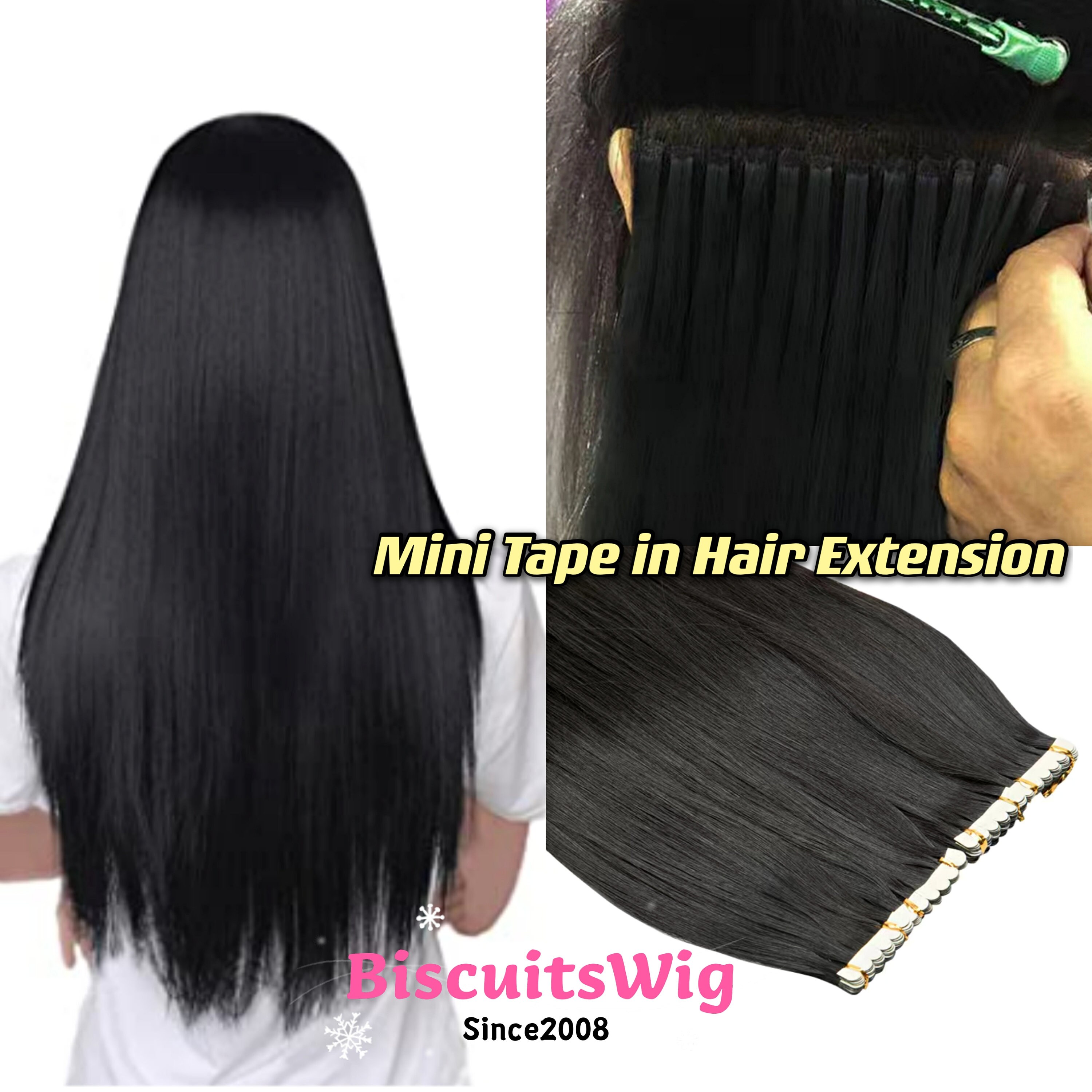 BISCUITS Mini Tape in REAL Human Hair Extensions Natural - Etsy Canada BISCUITS Mini Tape in REAL Human Hair Extensions Natural - Etsy Canada