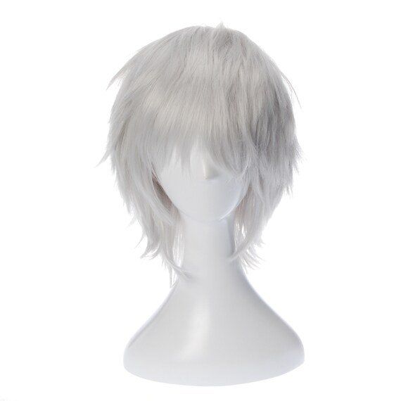 Long Fluffy Anime Pixie Haircut (White to Black)