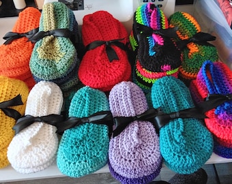 Hand-Crocheted Bedtime Slipper Socks