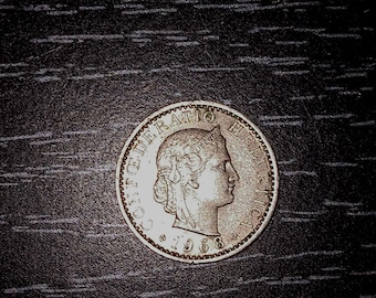 1968 Swiss Rappeu 20 coin
