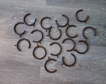 Vintage Wrought Iron Curtain Hooks (16 in total)