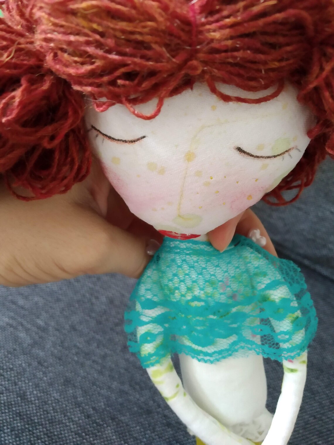 Alya Mermaid Handmade Art Doll. Cotton Doll. Fabric Doll. Etsy