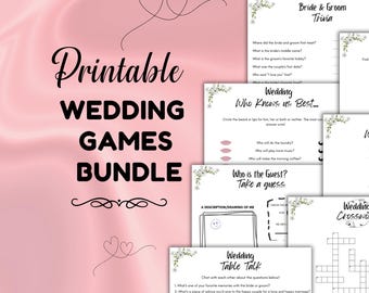 Wedding Reception Games Bundle, 18 Printable Table Activities, Guest Conversation Starters