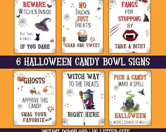 Candy Bowl Sign, Trick or Treat Sign, Take One Candy, Door, Porch Sign, Printable Halloween Wall Art, Boo Decor, Trunk or Treating Flyer