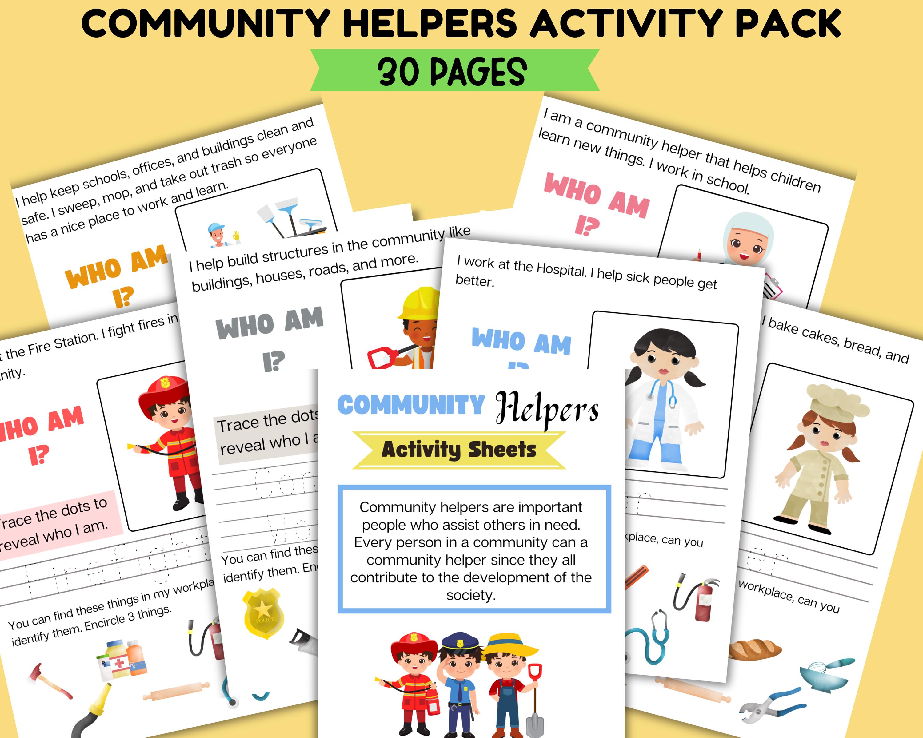 Occupations Activities, Community Helpers Printable Worksheets ...