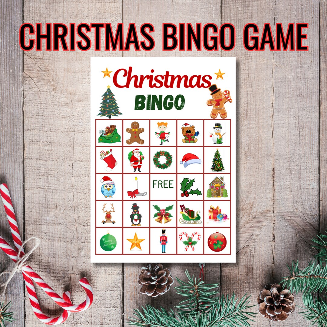 Christmas Bingo Games for Kids Adults Family Friends Etsy