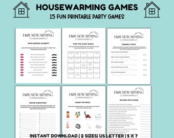 Housewarming Party Games Printable, New Home Shower, Apartment Warming, Modern House Trivia, Welcome to the Neighborhood, Realtor Gift Ideas