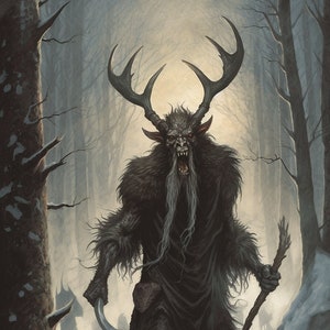 Krampus greeting card, Krampus, Goth Christmas card, Alternative Christmas card