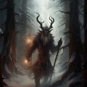 Cartão Krampus, Krampus, Cartão de Natal gótico, Cartão de Natal alternativo