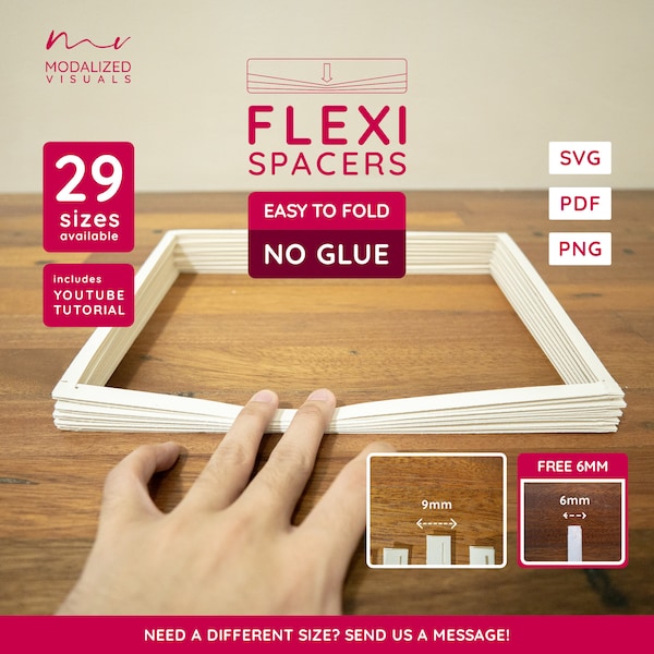 Flexi Paper Spacers Template For Your Light Box and Shadow Box Art Crafts: 29 sizes available