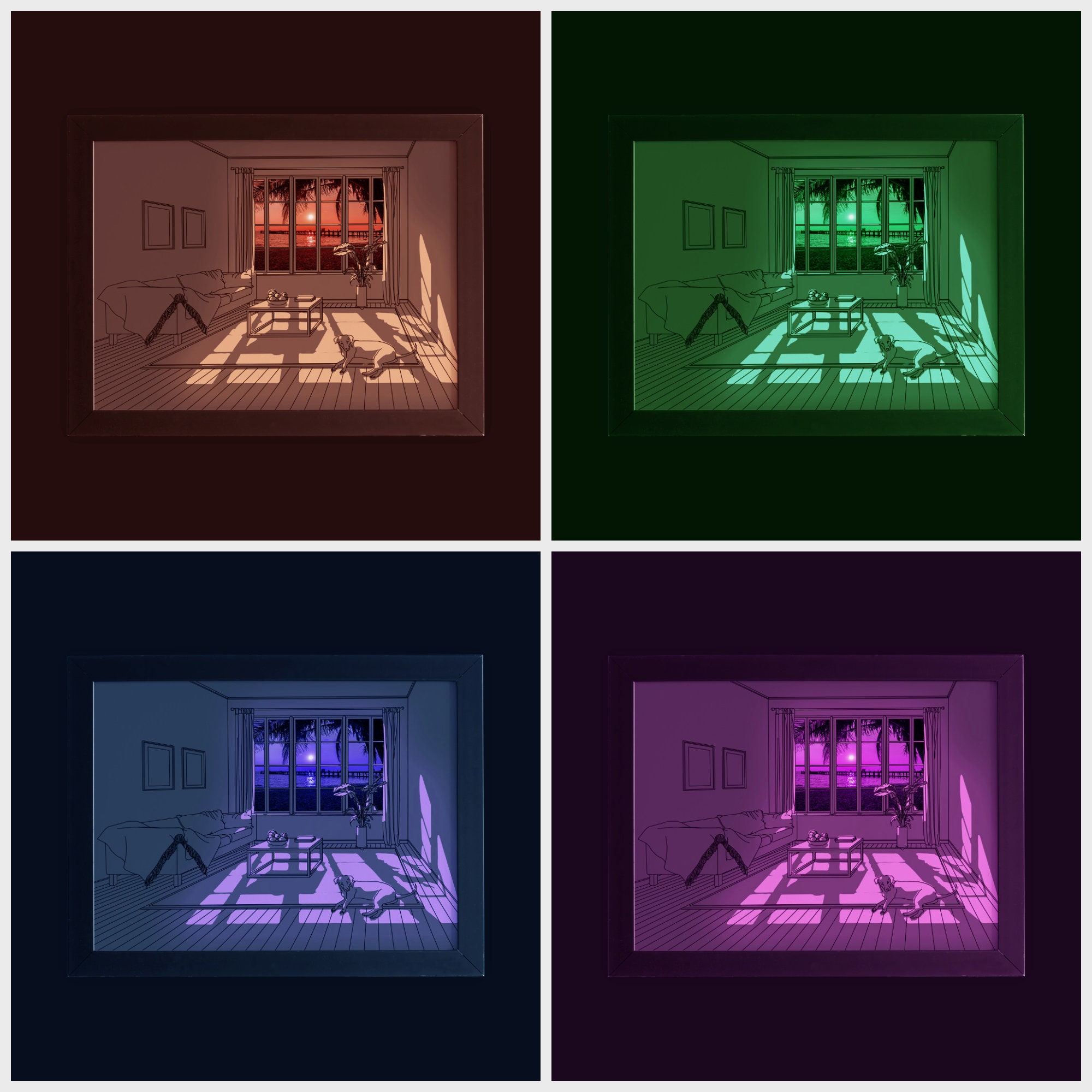 Led Shadow Instant Digital Download: LED Shadow Painting Template for DIY Art - Etsy