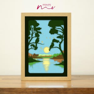 Modèle de stock de cartes colorées oiseaux 3D, beaux oiseaux d'amour, fichiers SVG papier découpé, modèle SVG Shadowbox doux moineaux.