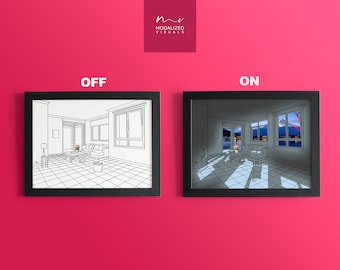 Descarga digital instantánea: Plantilla de papel recortable para pintura con luz LED tipo caja de sombras para manualidades.