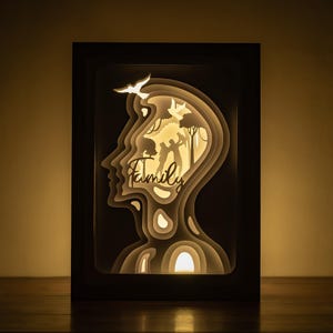 Family Lightbox SVG Template: Paper Cut Shadowbox (Digital Download