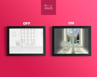 Plantilla de pintura de sombras LED: Arte de pared con caja de luz (Descarga digital)