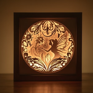 3D Fairy Shadowbox SVG Template: Mythical Lightbox Papercut (Digital Download)