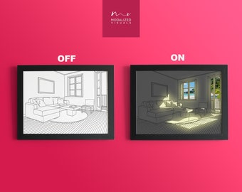Instant Digital Download: LED Shadow Painting Template for DIY Art