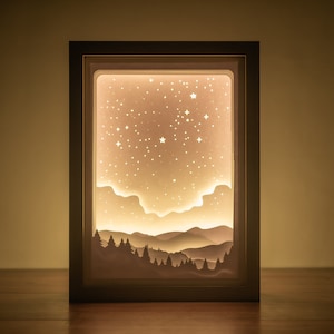 Night Sky Shadow Box Template: Layered Paper Cut SVG (Digital Download)