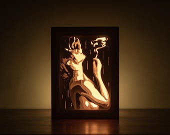 3D Woman Portrait Paper Cut SVG Template, Abstract Portrait Lightbox SVG Files, Beautiful Portrayal Shadowbox Template.