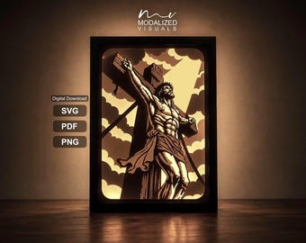 Jesus Christ Lightbox SVG Template, Paper Cut Shadowbox (Digital Download)