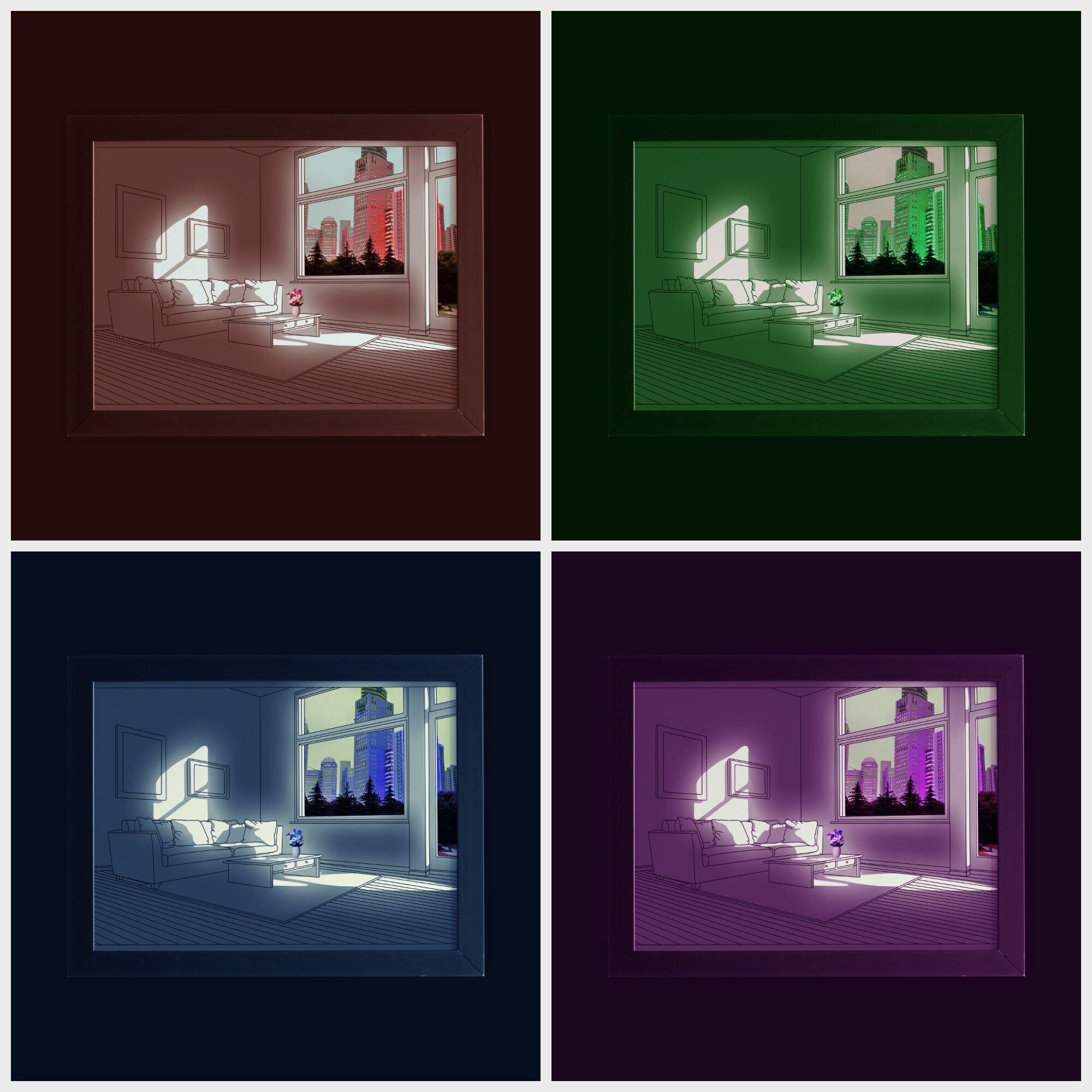 Led Shadow Box Space Instant Digital Download: LED Shadow Box Light Painting Template for ...