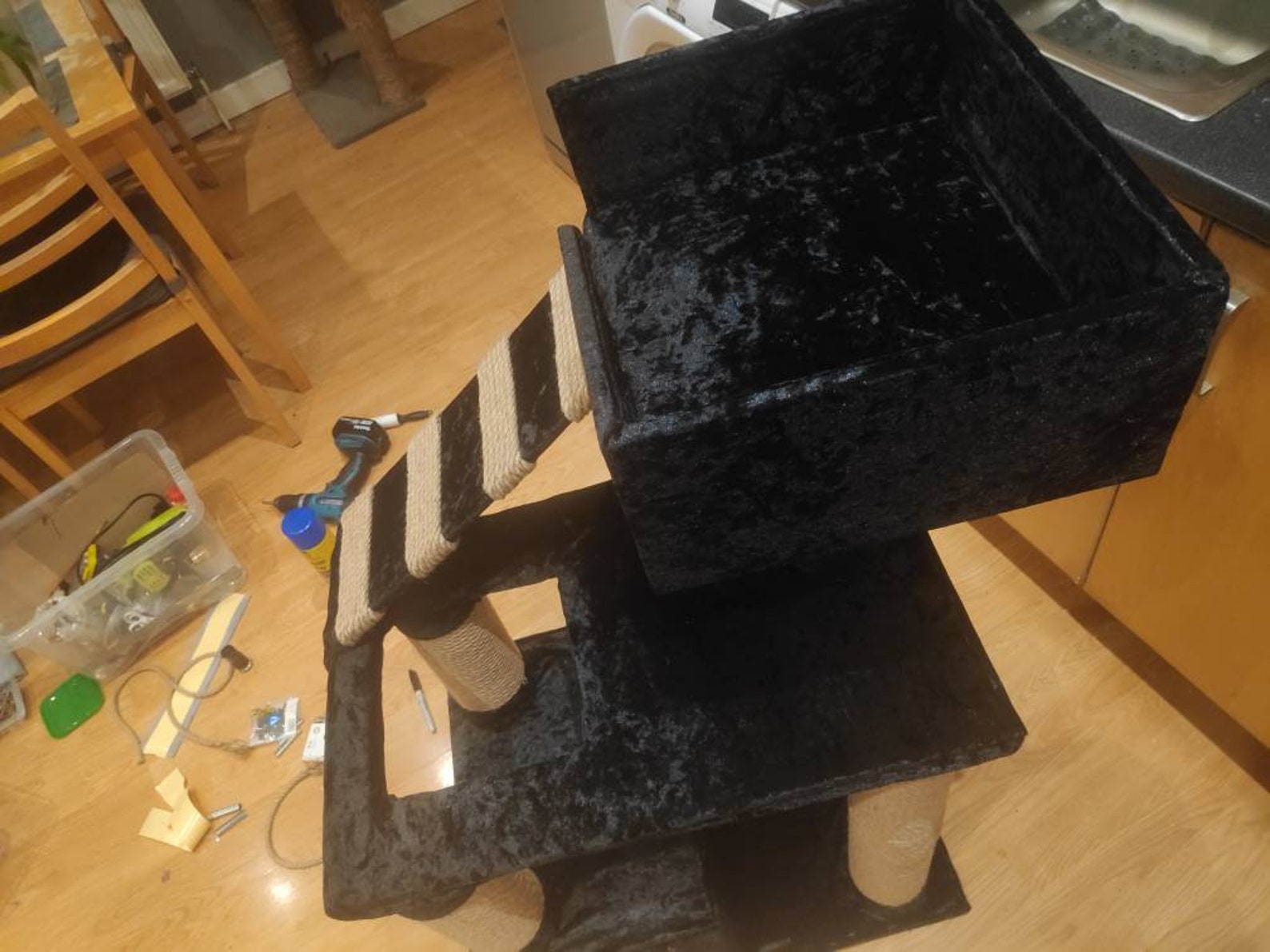 Gothic Cat Bed, Unique Cat Tree, Cat Tower Bed, Cat Scratcher Bed